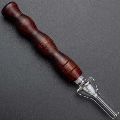 5" Bamboo Ribbed Nectar Straw w/ Glass Tip