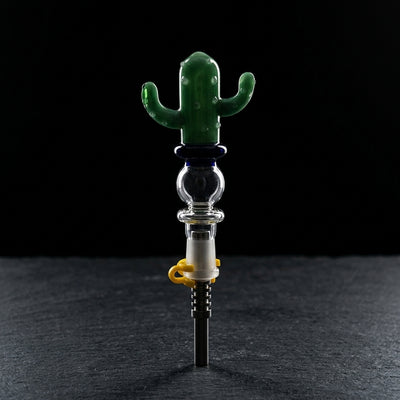 5″ Cactus Nectar Straw on dark slate surface - Oil Slick Pad