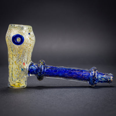 5" Cobalt Frit w/ Fume Head Hammer Hand Pipe