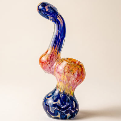 5" Cobalt Fume Squiggle w/ Fume Bowl Sherlock Bubbler, light background