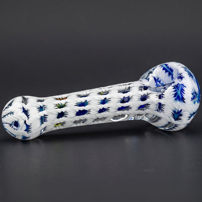 5" Cobalt w/ White Accent Bubble Trap Hand Pipe