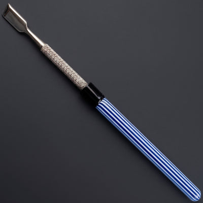 5" Color Line Swirl Glass Handle Stainless Steel Dab Tool