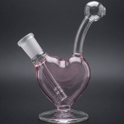 5" Footed Pink Heart Rig