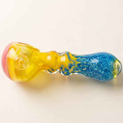5" Frit Body & Color Head Fume Hand Pipe, light background