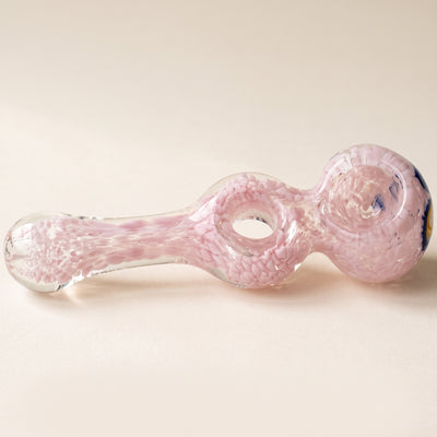5" Frit Donut Flower Hand Pipe, light background