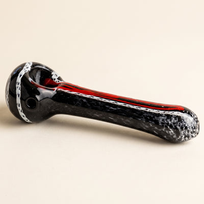 5" Frit Twisted Cane Accent Hand Pipe, light background