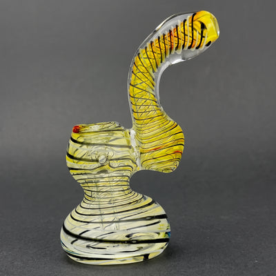 5" Fume Color Swirl Wide Bubble Base Bubbler