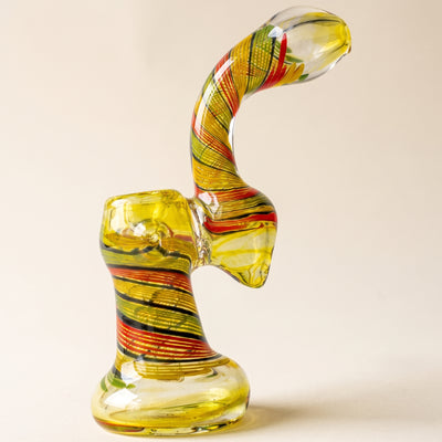 5" Fume Rasta Swirl Body Bubbler, light background