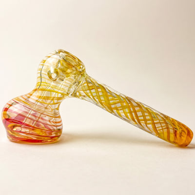 5" Fume Swirl Hammer Bubbler, light background