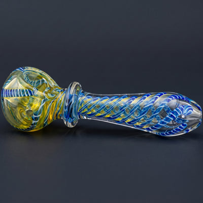 5" Fume w/ Color Twist Cane & Maria Neck Hand Pipe