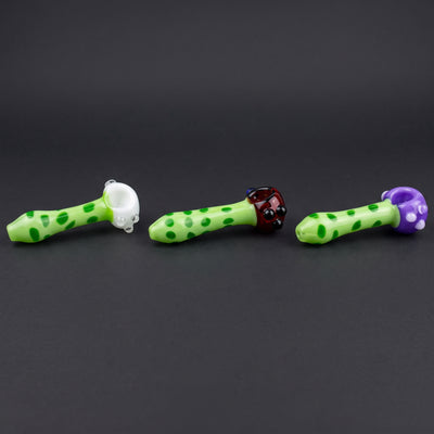 5" Giraffe Print Color-Head Hand Pipe in White, Red and Purple