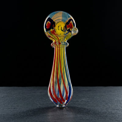5″ Glass Hand Pipe on dark slate surface - Oil Slick Pad