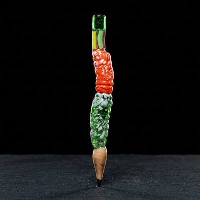 5" Gummy Worm Glass Pencil Dab Tool on dark slate surface - Oil Slick Pad