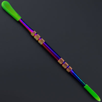 5" Iridescent Stainless Steel Dab Tool w/ Silicone Tips