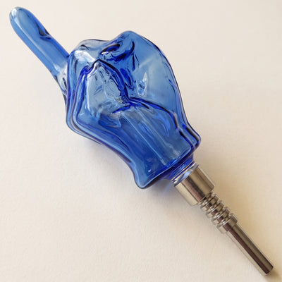 5″ Middle Finger Glass Nectar Straw, light background