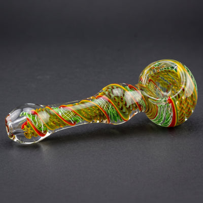 5" Multicolor Twisted Cane Orb Hand Pipe