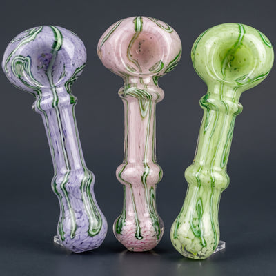 5" Pastel Frit Squiggle Line Hand Pipe