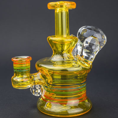 5" PHD Glass Full CFL Facet Opal Rip Curl Bottle