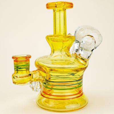 5" PHD Glass Full CFL Facet Opal Rip Curl Bottle, light background