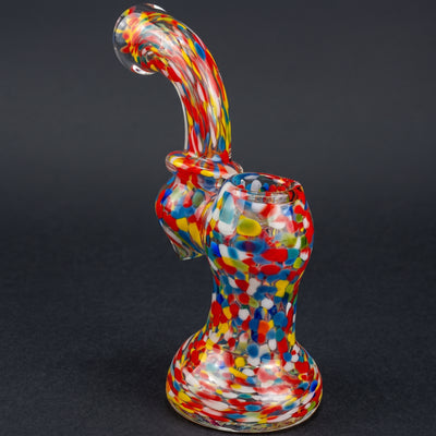 5" Rainbow Confetti Frit Maria Neck Bubbler
