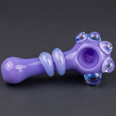 5" Solid Color Hand Pipe with Clear 4-Dot Accent