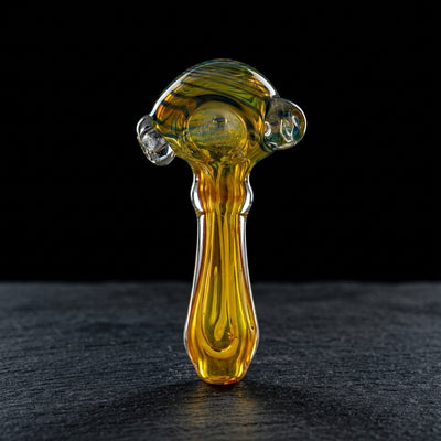 5" Swirl Head Fume Full Body Thick Hand Pipe on dark slate surface - Oil Slick Pad