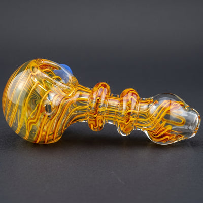 5" Thick Clear Fume w/ Multi Color Line Maria Body Hand Pipe