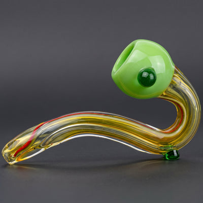 5" Thick Fume & Line Swirl Color Bowl Sherlock Hand Pipe