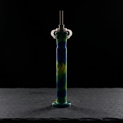 5″ Watercolor Nectar Straw on dark slate surface - Oil Slick Pad