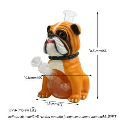 8.6" Bulldog Water Pipe | Glass + PVC