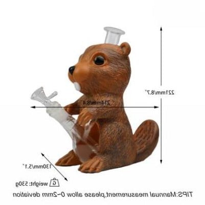 8.7" Beaver Water Pipe | Glass + PVC