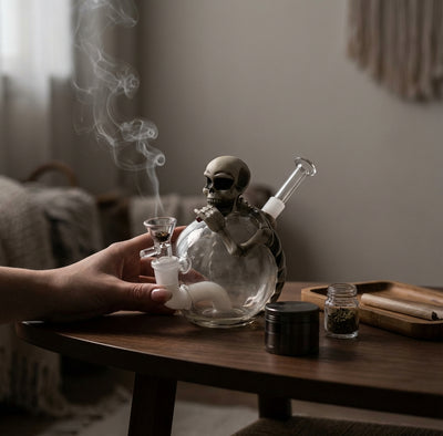 5.8" Pvc Skull Water Pipe | Glass + Silicone