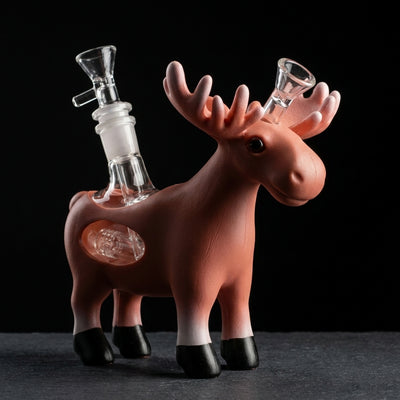 6.2" pvc moose water pipe on dark slate surface - Oil Slick Pad