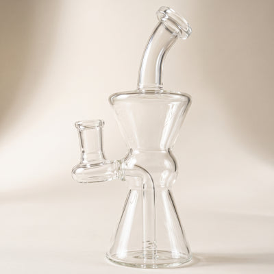 6.5" Clear Hourglass Orb Fixie Rig, light background