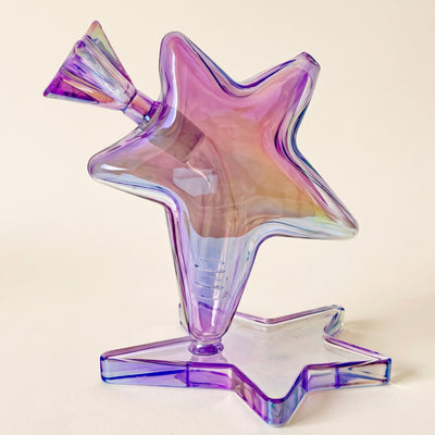 6.5" Iridescent Star Bong w/ Color Matching Star Flower Bowl, light background
