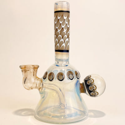 6.5" Natrix Glass Glopaz Dot Stack Rig w/ Cap & Pearl, light background