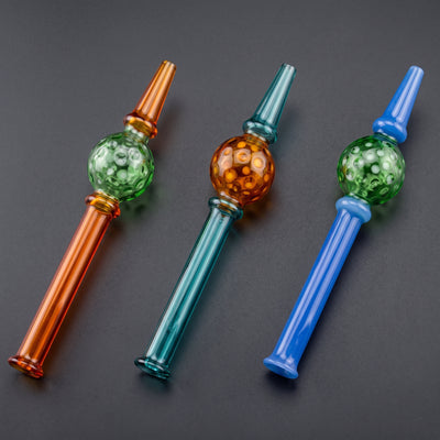6.5" Two-Tone Golf Ball Nectar Straw in Orange/Green, Teal/Orange and Blue/Green