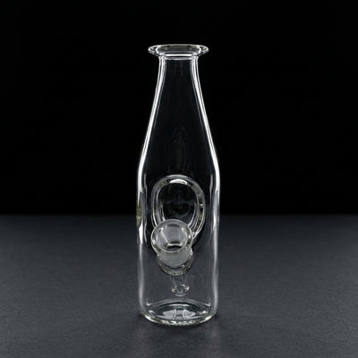 6" Clear Sake Bottle Rig on dark slate surface - Oil Slick Pad