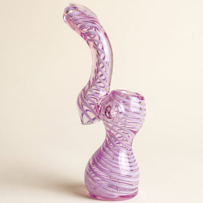 6" Color Line Swirl Bubbler, light background