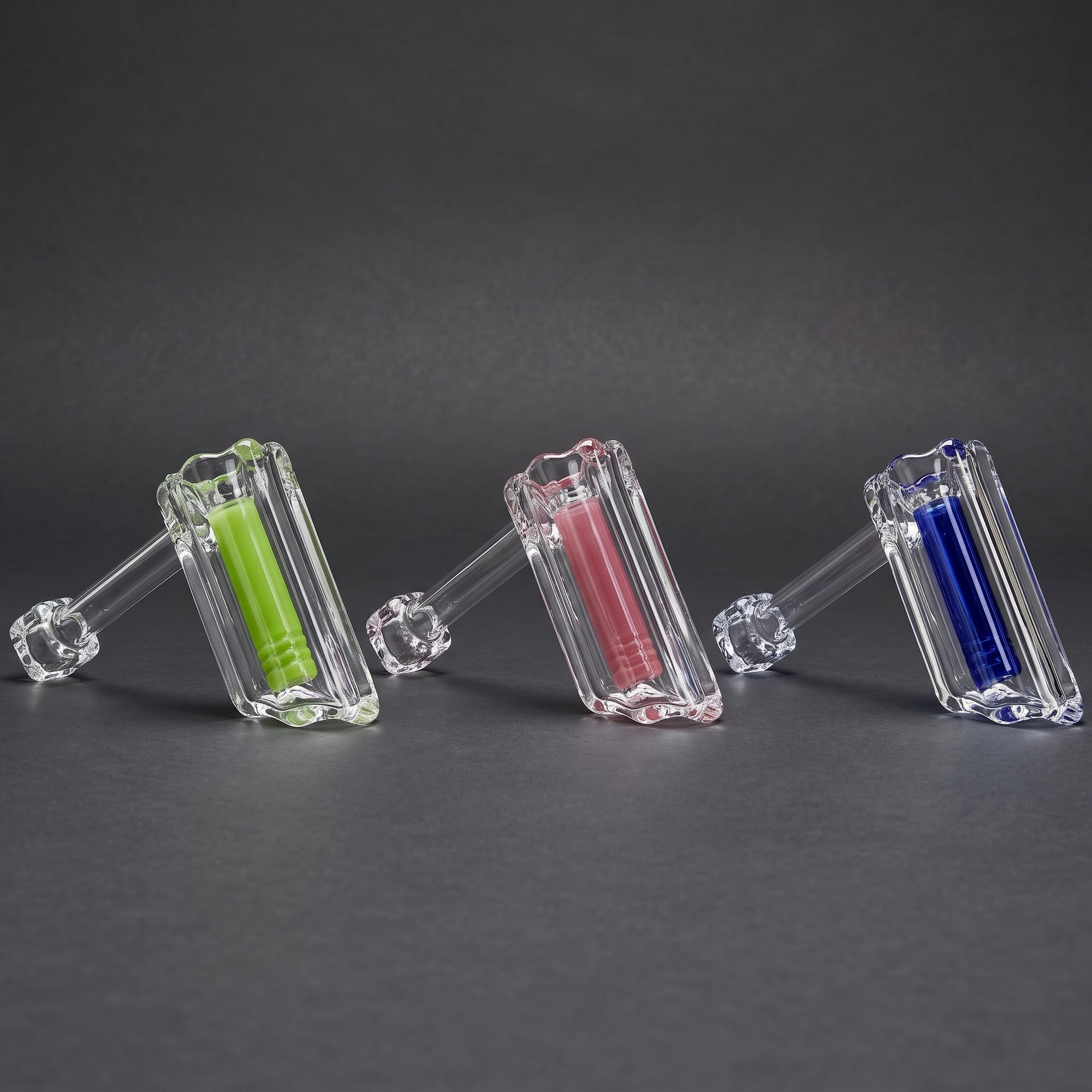 6" Encore Salt Shaker Medium Hammer Bubbler in Green, Red and Blue