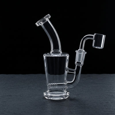 6" Encore Shot Glass Rig on dark slate surface - Oil Slick Pad