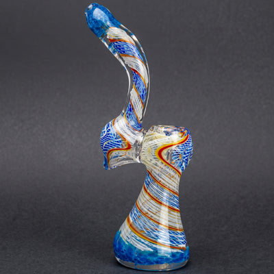 6" Frit Mouth & Base Twisted Cane Body Bubbler