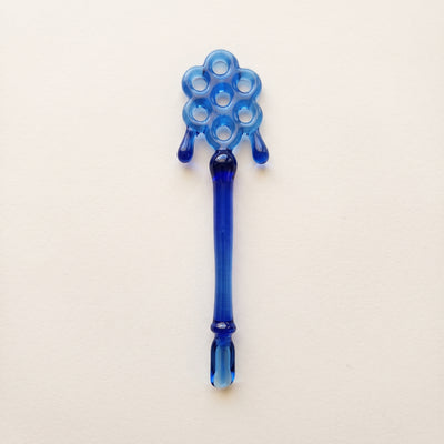 6" Glass Honeycomb Scoop Dab Tool, light background