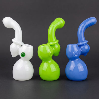 6" Pastel Stand-Up Bubbler in White, Green and Blue