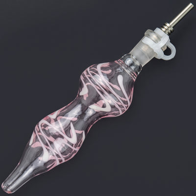 6" White Swirl Nectar Straw
