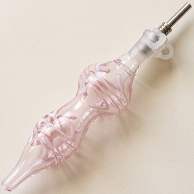 6" White Swirl Nectar Straw, light background