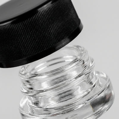 5ml Glass Jar- Heavy Bottom Child Resistant Jar with Black Lids