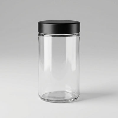 10oz Child-Resistant Glass Jars with Black Caps – 14 Grams (1/2 Ounce) Capacity, Airtight and Durable, 36-Pack – Ideal for Cannabis, Food, Display, and Craft Storage