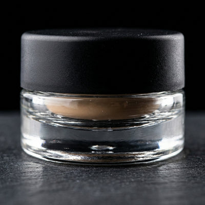 5ml Glass Jar- Heavy Bottom Child Resistant Jar with Black Lids - detail shot