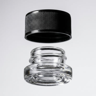 5ml Glass Jar- Heavy Bottom Child Resistant Jar with Black Lids - view 7